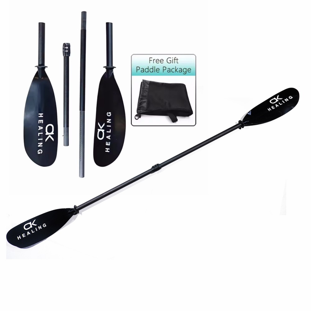 Kayak Paddle Carbon - 4 Bölümlü Siyah Karbon 3K Mat